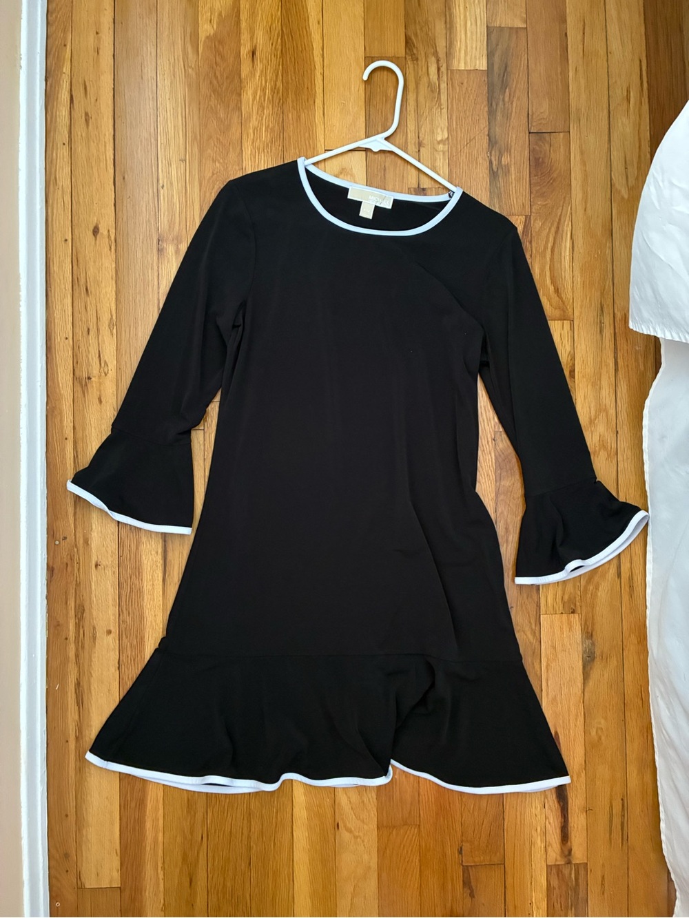 Michael Kors Black Mini Dress with White Trim